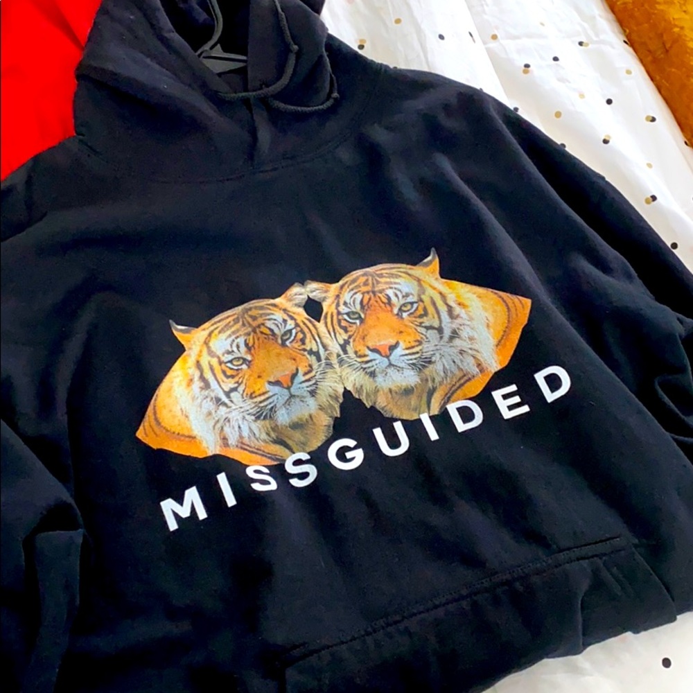 Pullover misguided double tiger hoodie